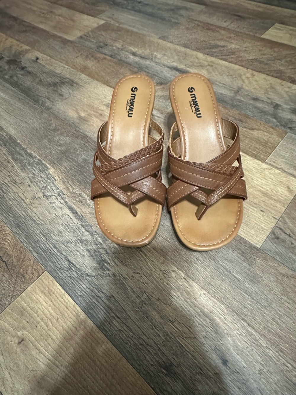 Braided Brown Toe-Ring Slide Sandals - Women - Picture 5 of 7
